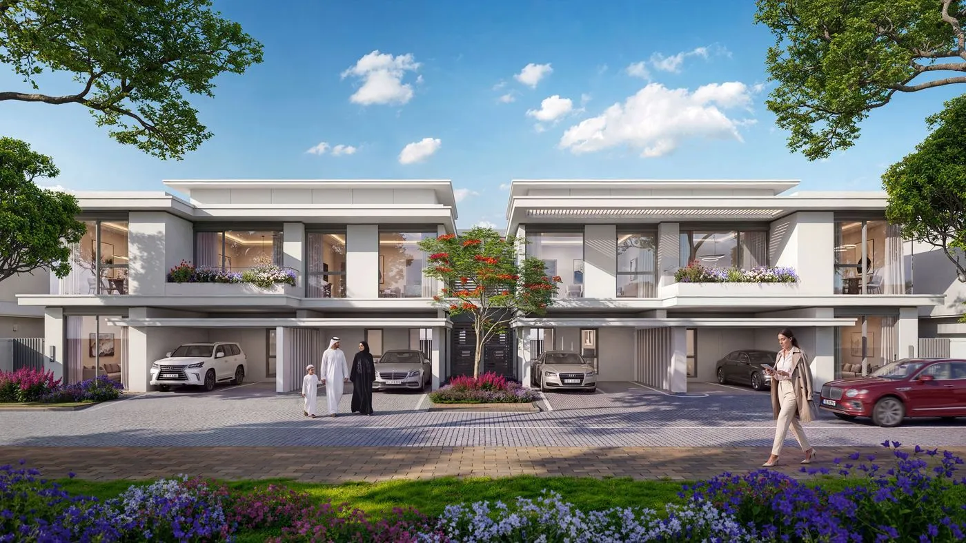 Four-plex townhouse front elevation